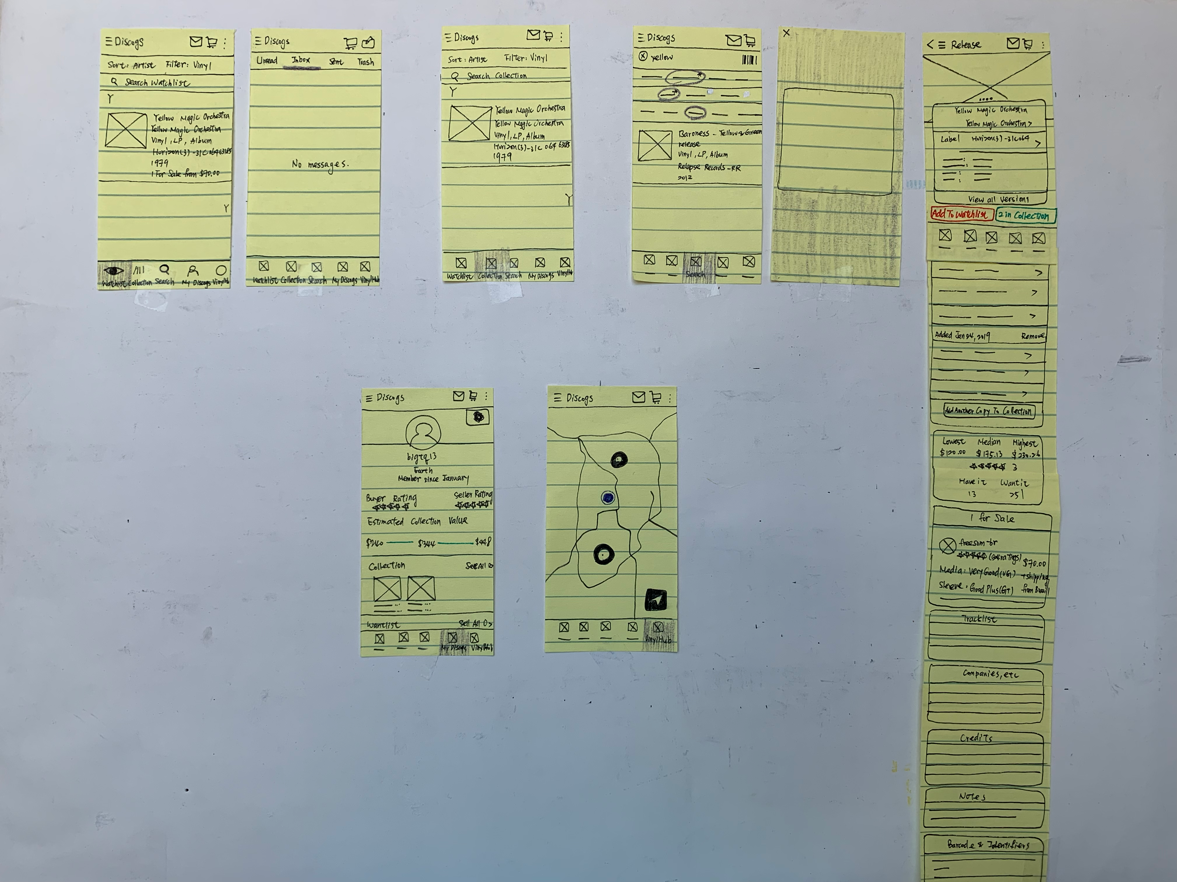 Deconstructing the screens used in the Discogs app